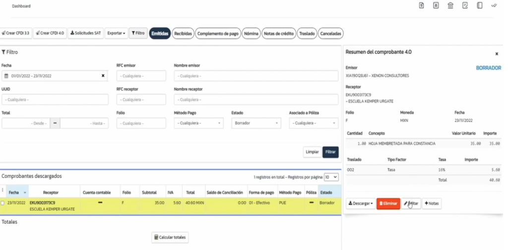 Proceso para corregir factura en Abaccor