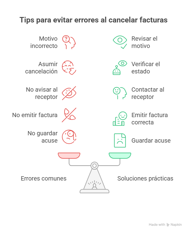 Errores al cancelar una factura y cómo solucionarlos