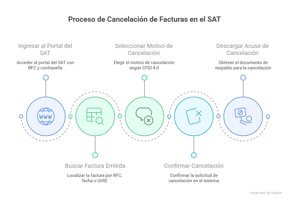 Proceso de cómo cancelar una factura en el SAT