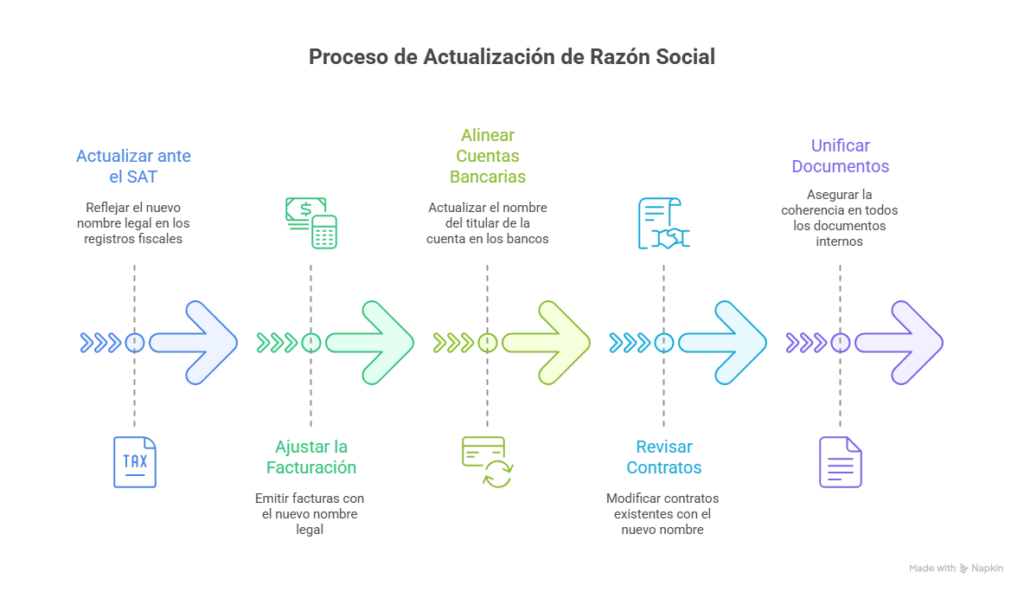 Proceso de actualización de razón social