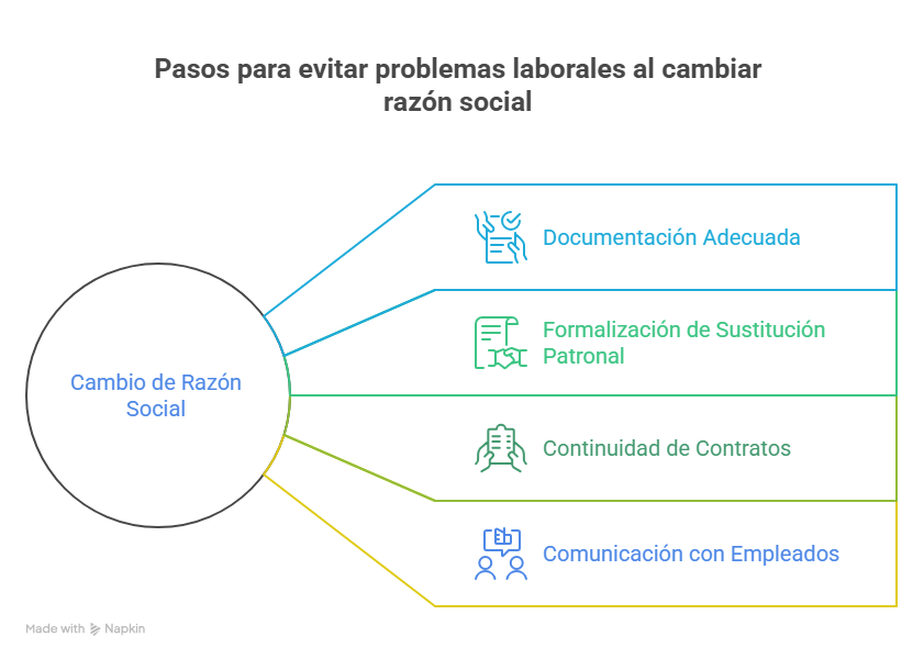 Pasos para evitar problemas laborales al cambiar la razón social