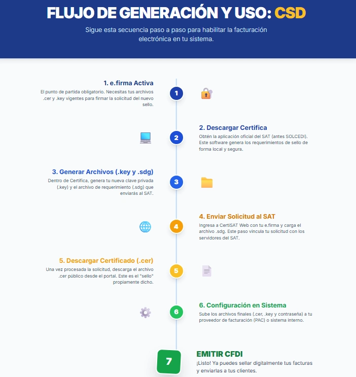 Pasos para generar certificado de sello digital csd