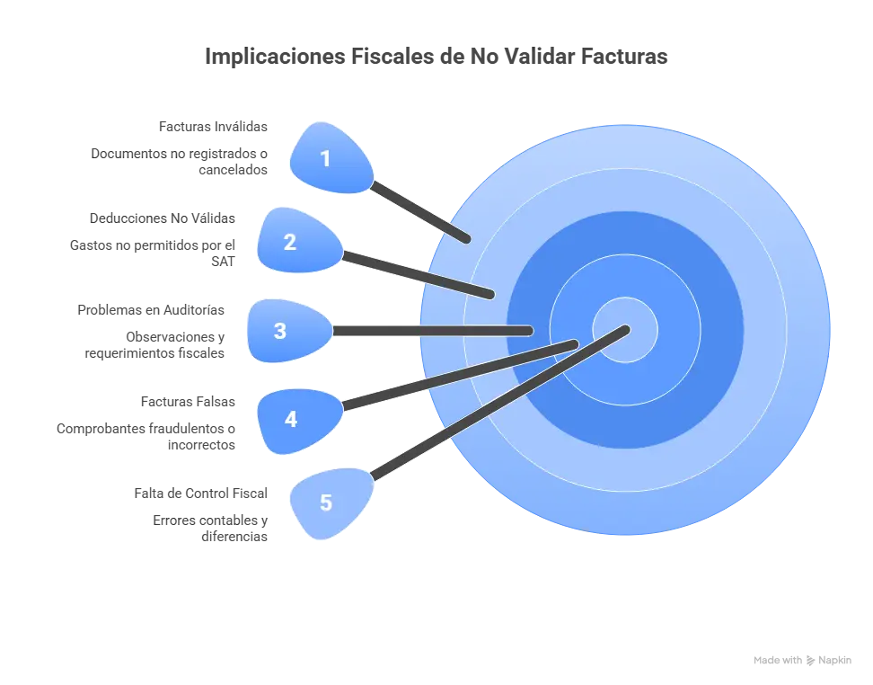 Riesgos de no validar folio fiscal de facturas